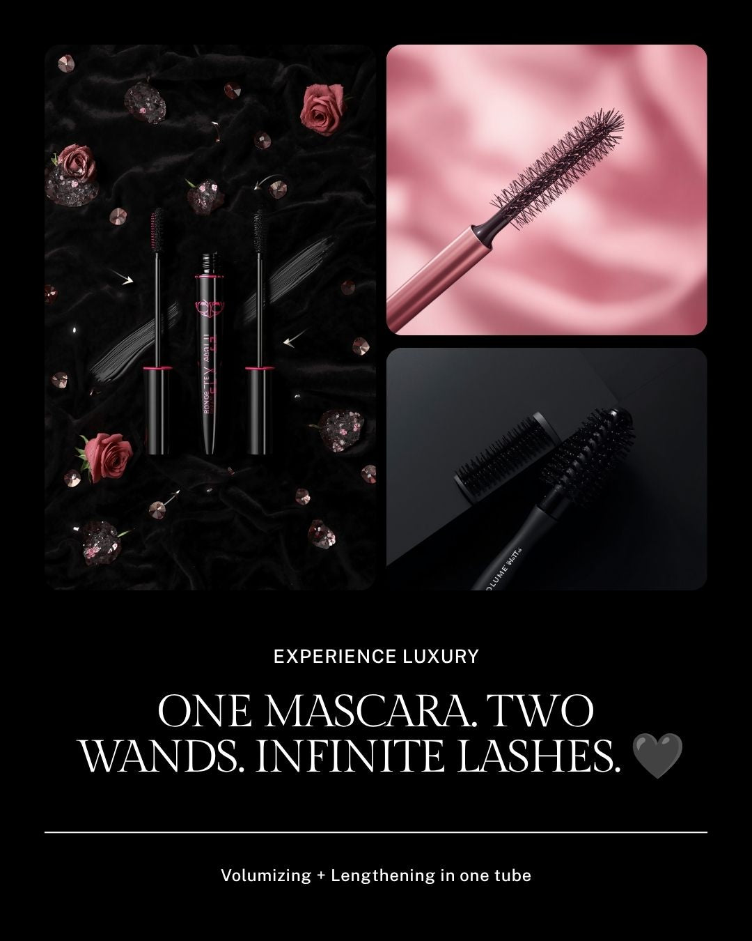 Ronzille 2-in-1 Mascara – Volumizing & Lengthening | Smudge Proof | Long Lasting 15ml