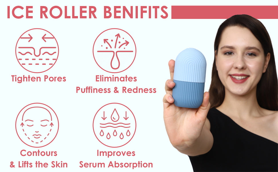 Ice Roller Face Massager — De-Puff, Tighten & Glow